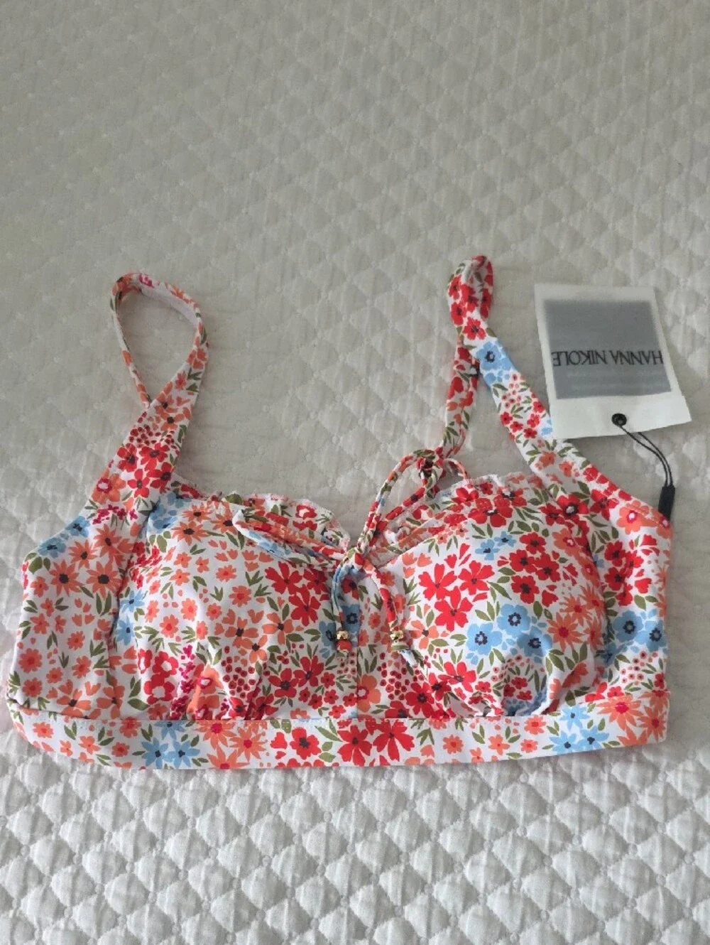 Hanna Nikole Pink Floral High-Waist Two-Piece Swim Set Medium